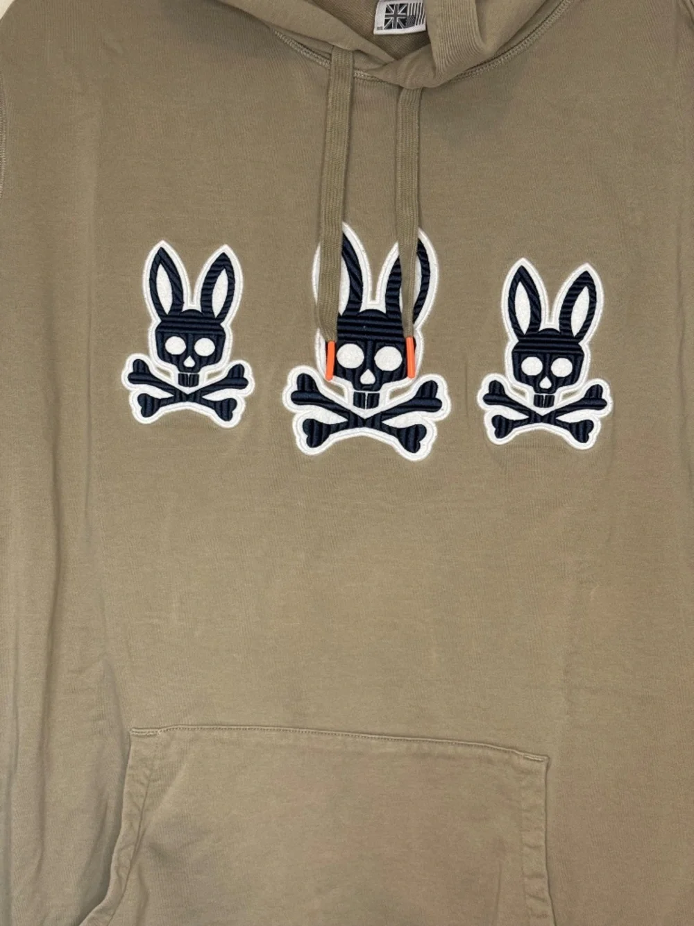Psycho Bunny Men’s Liam Embroidered in Sand Pullover Hoodie